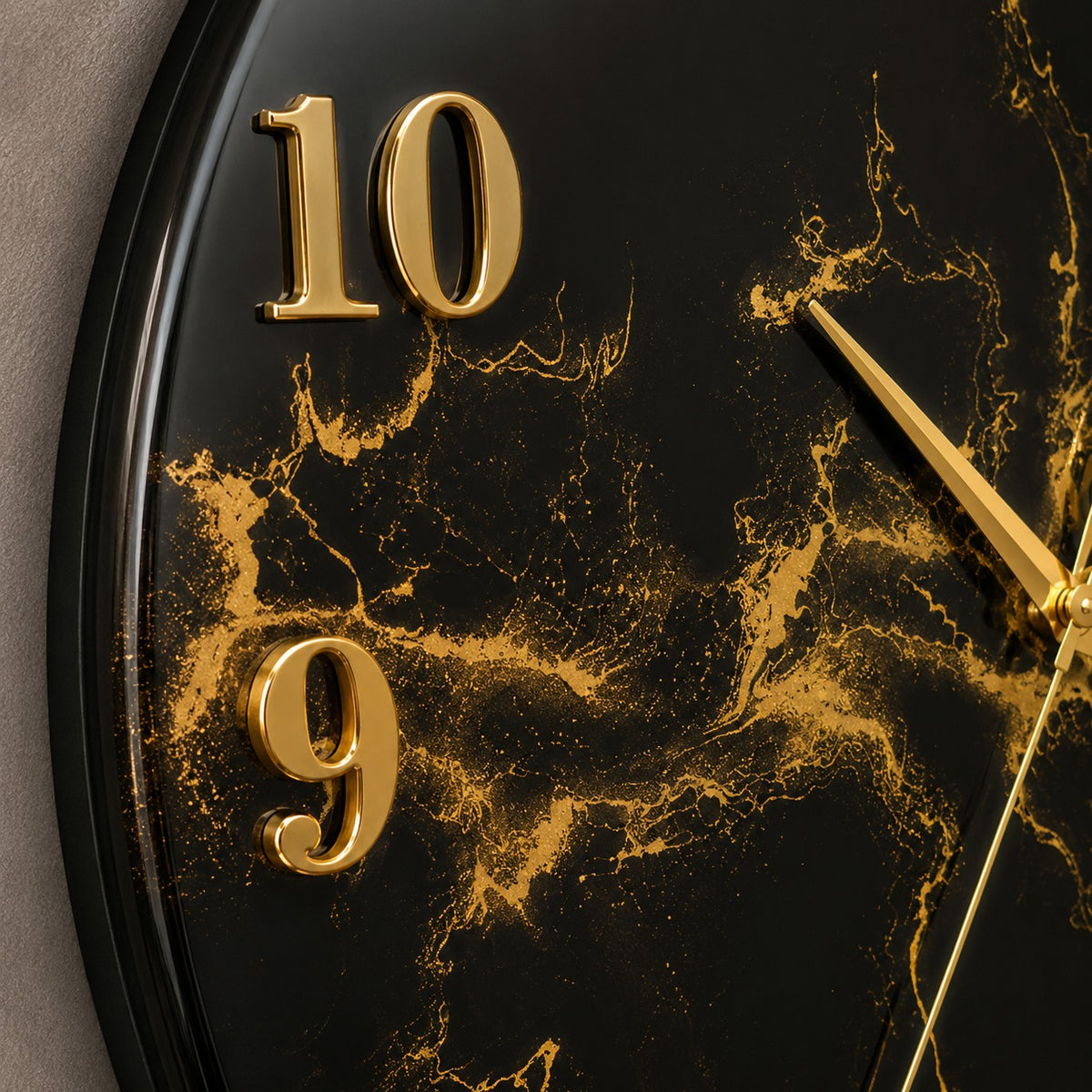 Midnight Onyx Luxury Resin Wall Clock