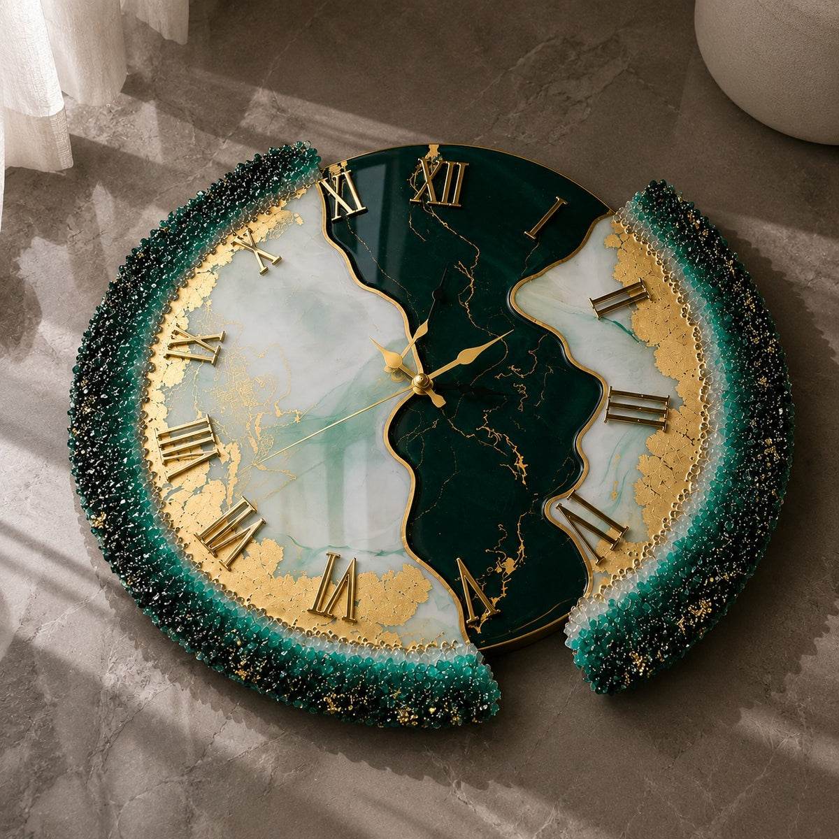 Verdant Luxe Luxury Resin Wall Clock