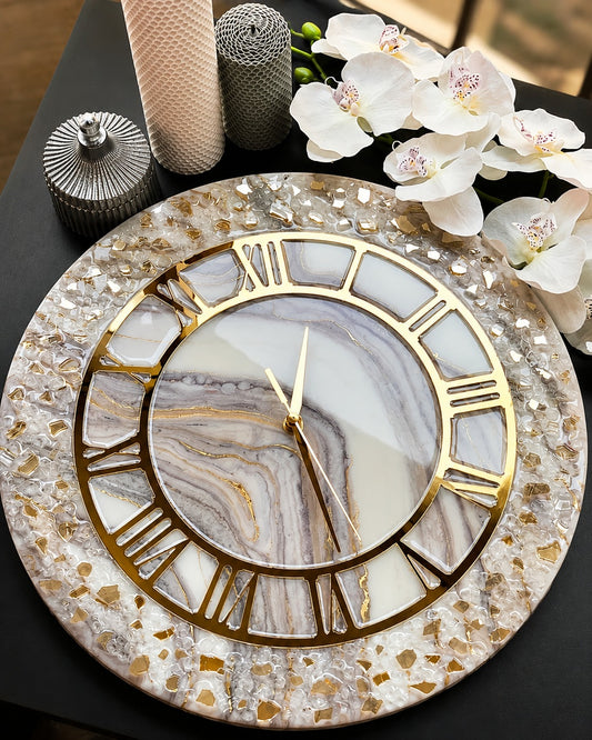 Crystal Halo Luxury Resin Art Wall Clock