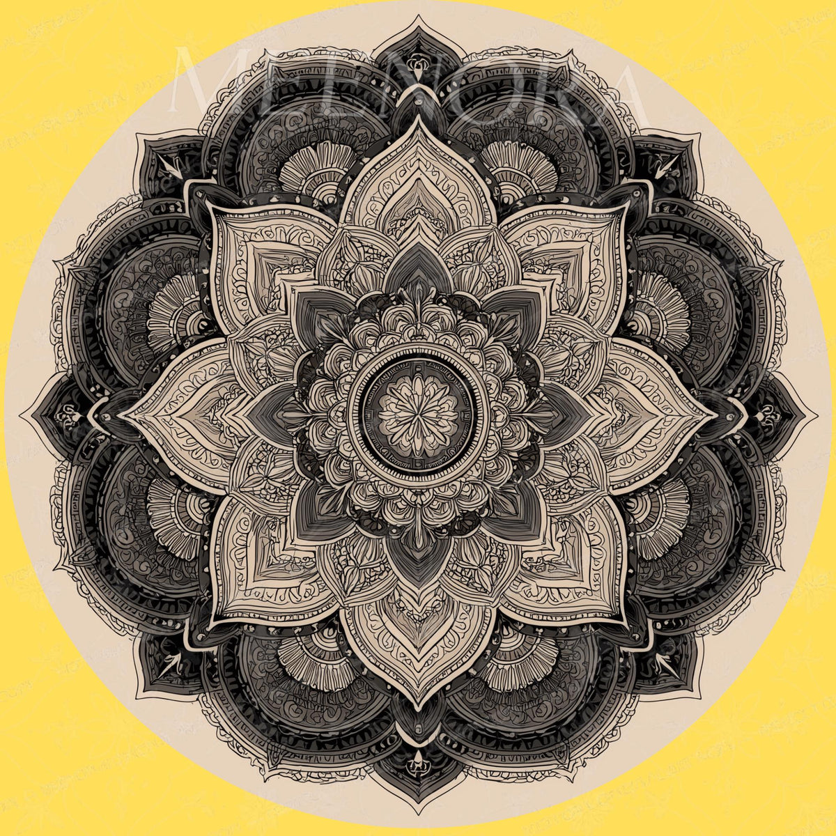 Black Mandala Mango Wood Side Table | Boho Round Accent Furniture