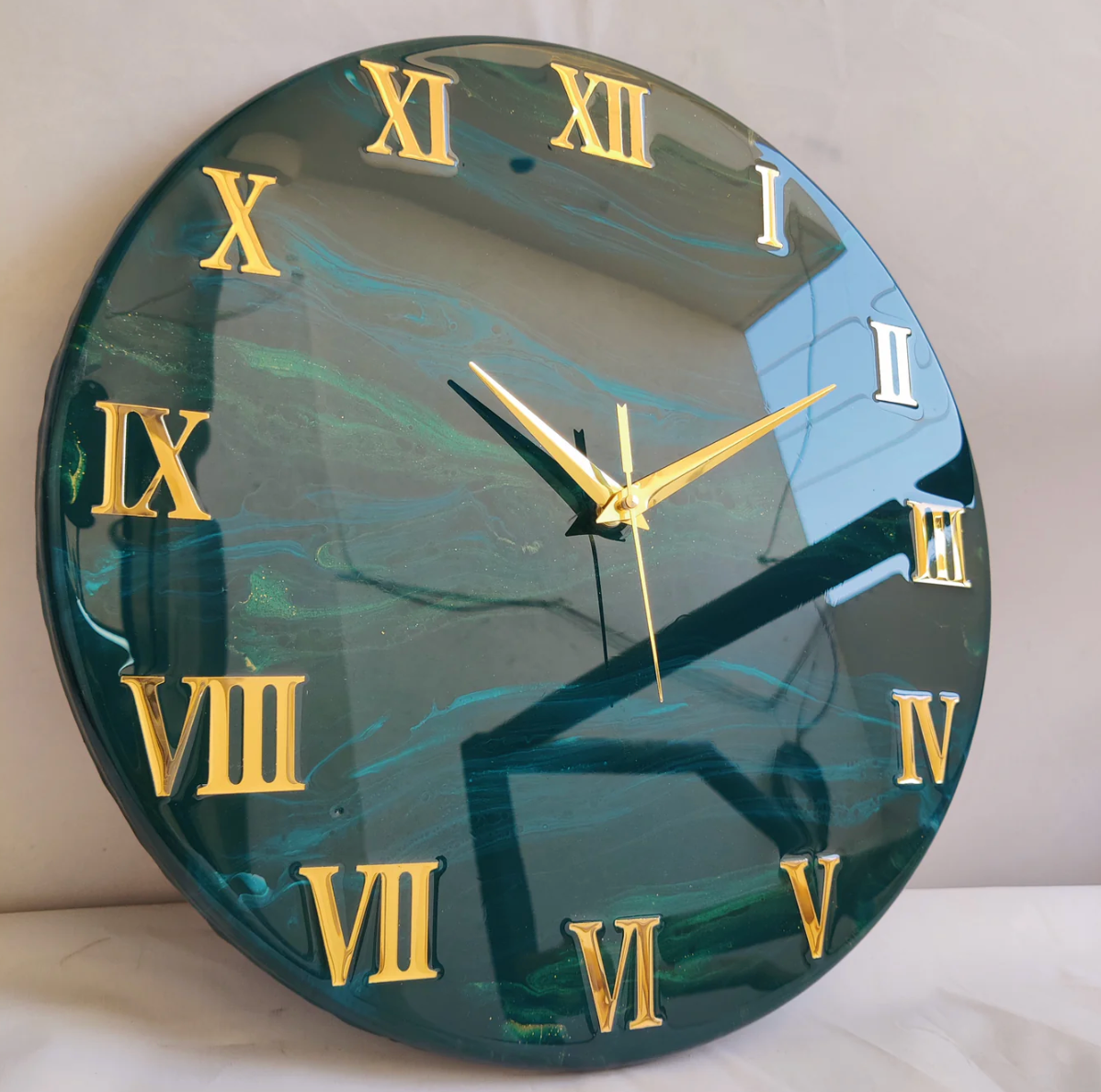 Jungle Green Luxury Resin Wall Clock
