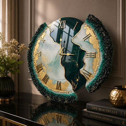 Verdant Luxe Luxury Resin Wall Clock