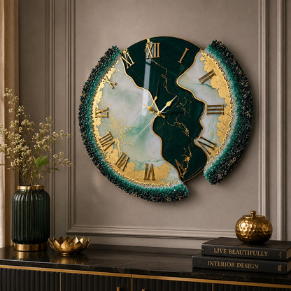 Verdant Luxe Luxury Resin Wall Clock
