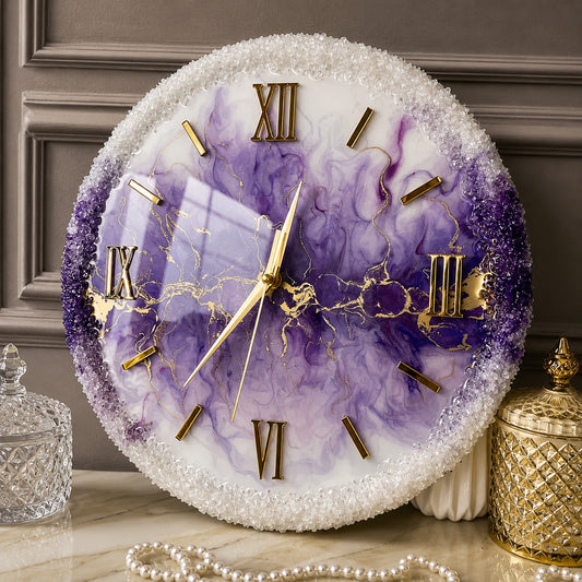 Crystal Edge Luxury Resin Wall Clock