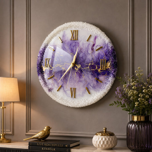 Crystal Edge Luxury Resin Wall Clock
