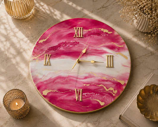 Rosé Aurora Resin Wall Clock