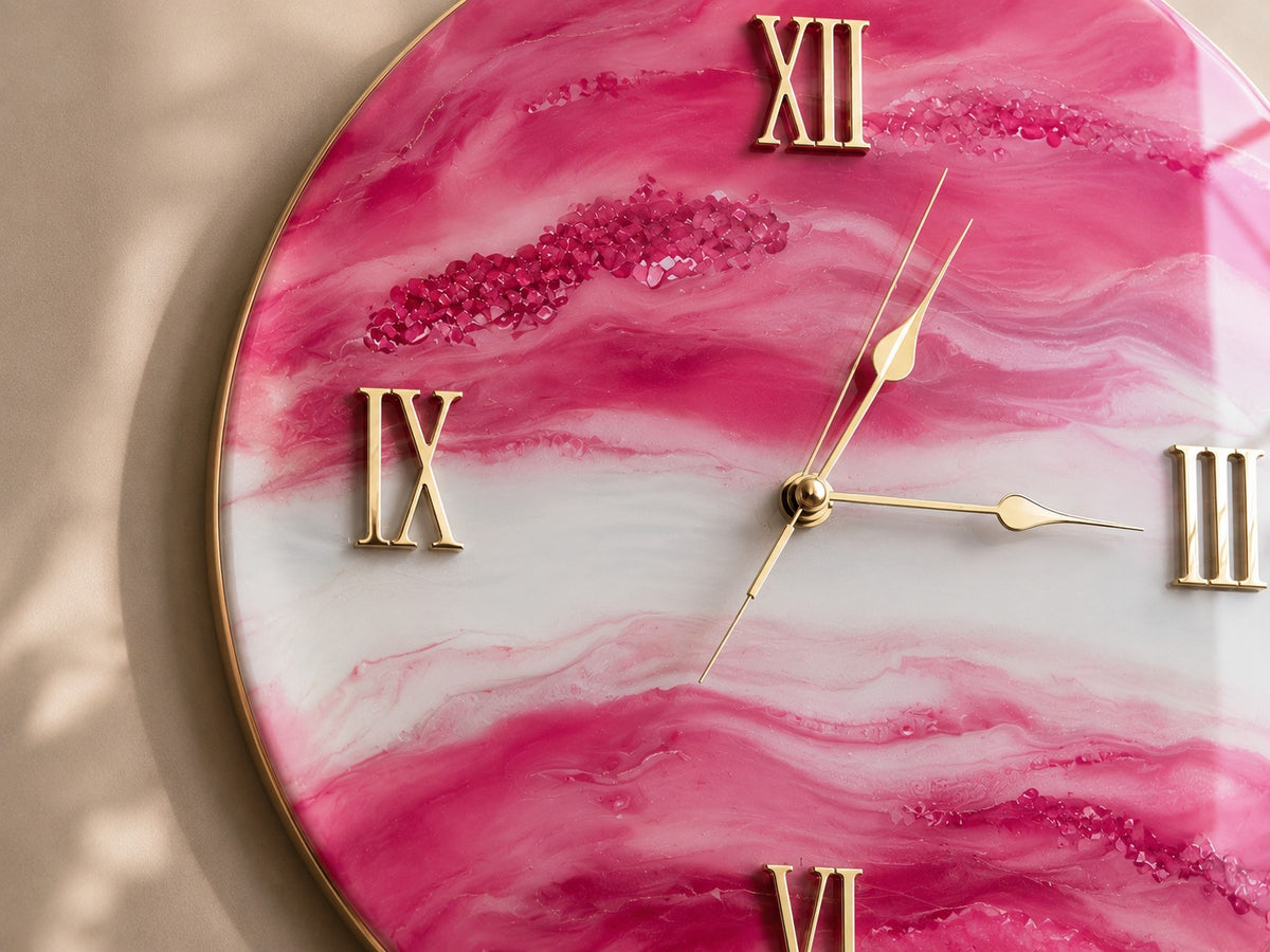 Rosé Aurora Resin Wall Clock