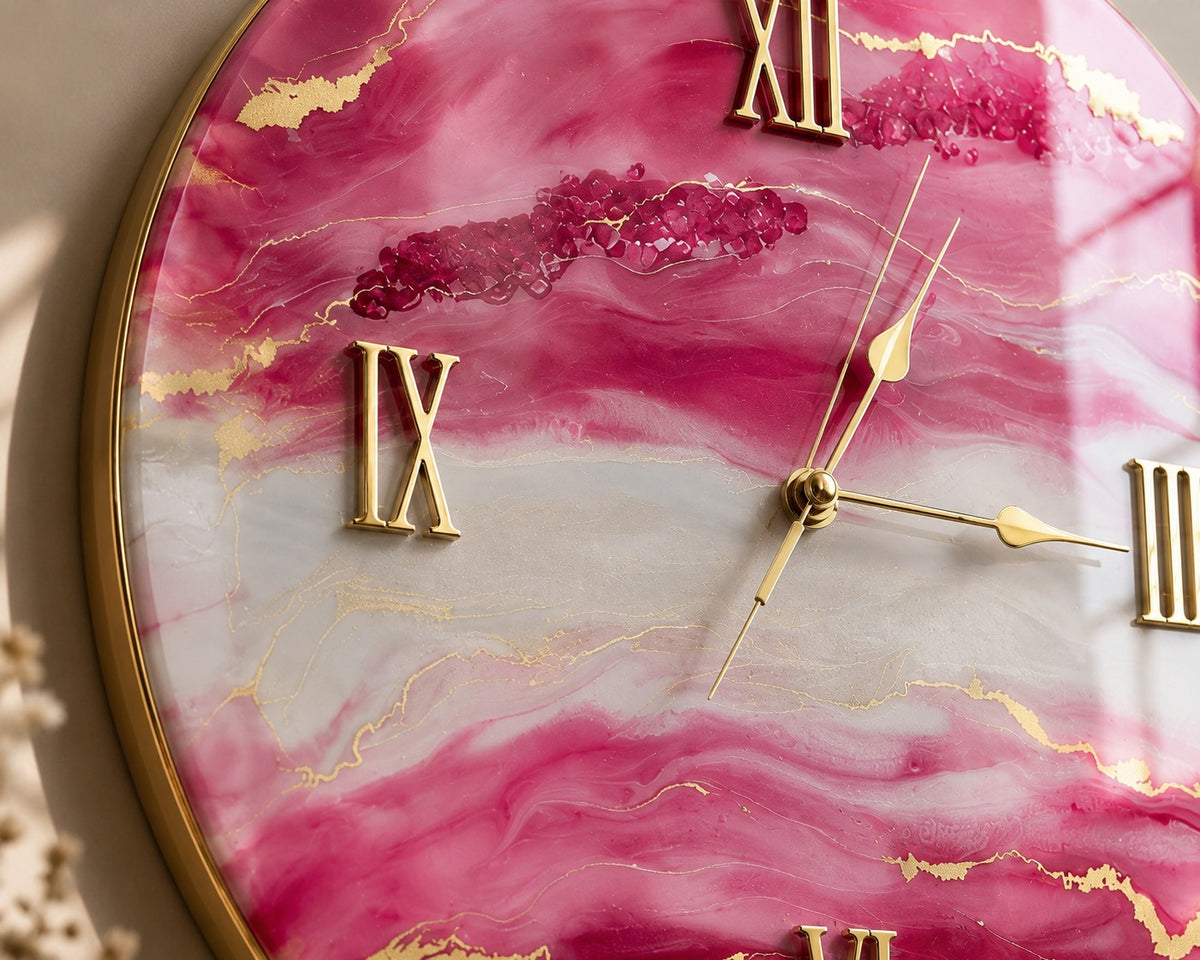 Rosé Aurora Resin Wall Clock
