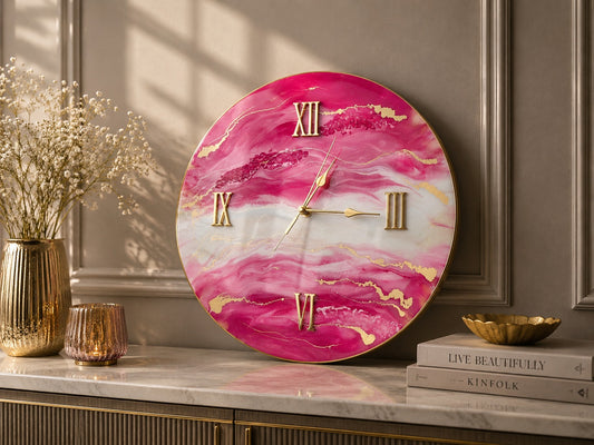Rosé Aurora Resin Wall Clock