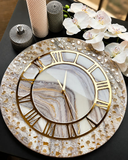 Crystal Halo Luxury Resin Art Wall Clock
