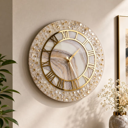 Crystal Halo Luxury Resin Art Wall Clock