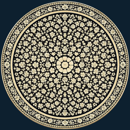 Black Mandala Wooden Tray Printed | Mango Wood Round Tea Serving Decor
