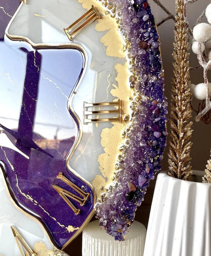 Purple Orchid – Luxury Resin Wall Clock